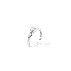 Sortija de Oro Blanco y Circonitas