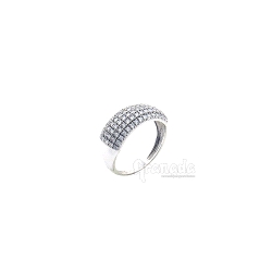 Sortija de Oro Blanco y Circonitas