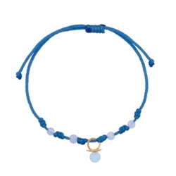 PULSERA 7 NUDOS ORO PEQUEÑA CHUPETE AZUL