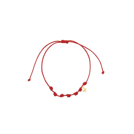 PULSERA ORO PEQUEÑA 7 NUDOS MARIPOSA
