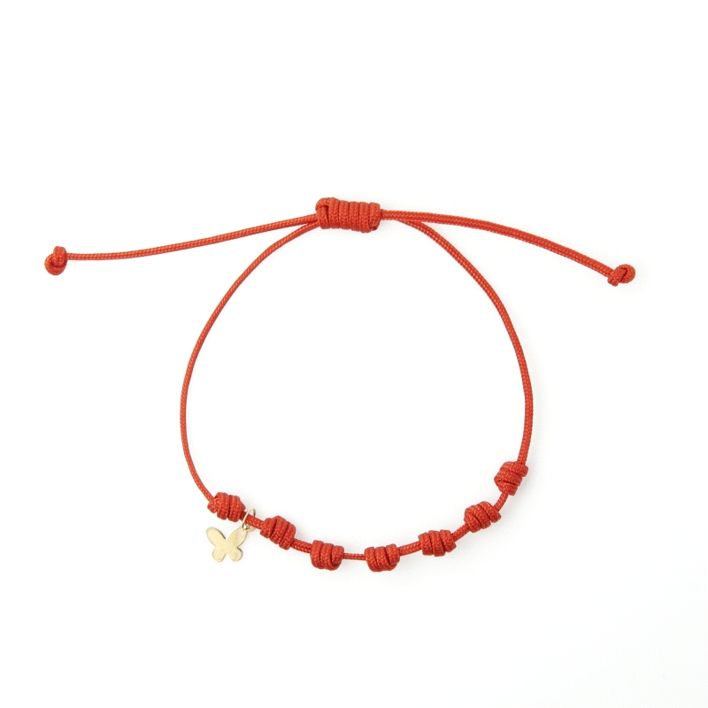PULSERA ORO 7 NUDOS GRANDE MARIPOSA