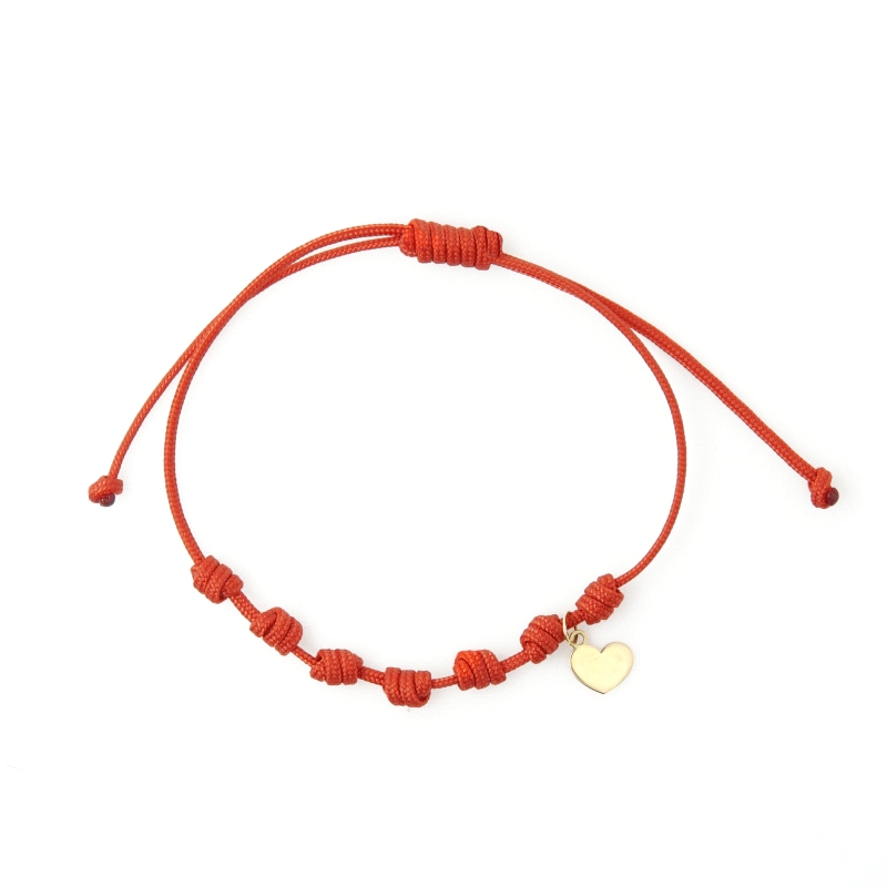 PULSERA ORO 7 NUDOS GRANDE CORAZON