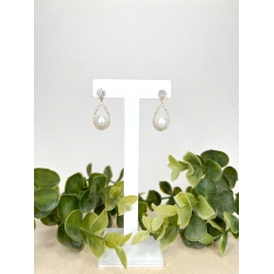 PENDIENTES DE ORO CON CIRCONITAS Y PERLAS