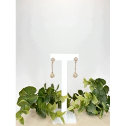 PENDIENTES DE ORO CON CIRCONITAS Y MOTIVOS FLORALES