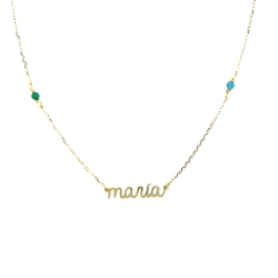 GARGANTILLA ORO MARIA CON PIEDRAS 18 QUILATES