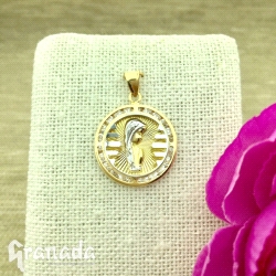MEDALLA DE ORO18K BICOLOR VIRGEN NIÑA