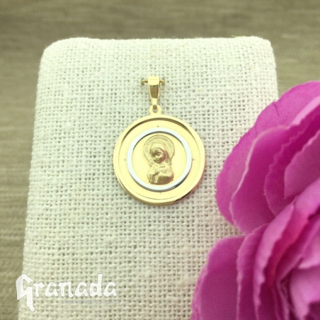 MEDALLA DE ORO18K BICOLOR VIRGEN NIÑA