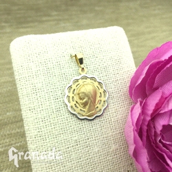 MEDALLA DE ORO18K BICOLOR VIRGEN NIÑA 2