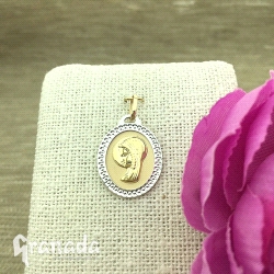 MEDALLA DE ORO18K BICOLOR VIRGEN NIÑA