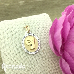 MEDALLA DE ORO18K BICOLOR VIRGEN NIÑA 2
