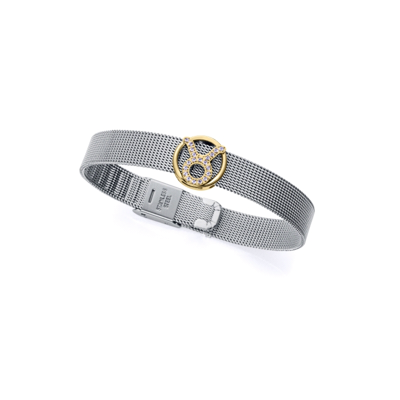MOTIVO VICEROY ACERO IP DORADO CIRCONITAS TAURO 14271M01012T