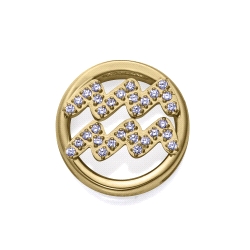 MOTIVO VICEROY ACERO IP DORADO CIRCONITAS ACUARIO 14271M01012A