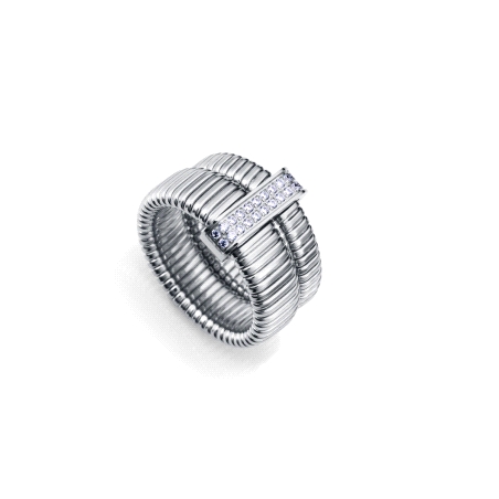 ANILLO VICEROY ACERO TUBOGAS COLECCION LAURA ESCANES TALLA 16