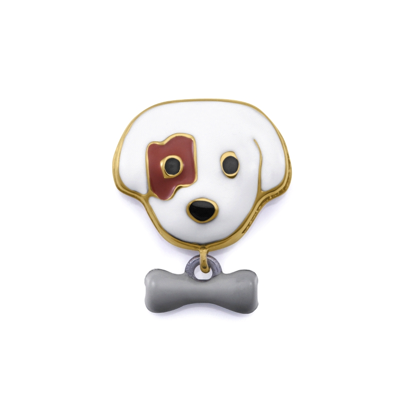 MOTIVO VICEROY ACERO DORADO ESMALTE PERRO 14236M01000