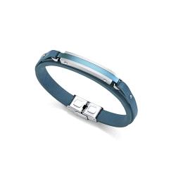 PULSERA VICEROY ACERO Y PIEL AZUL