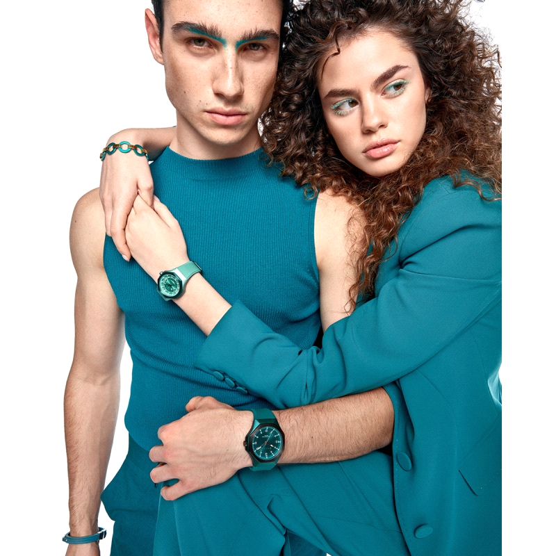 PULSERA VICEROY ACERO Y PIEL AZUL