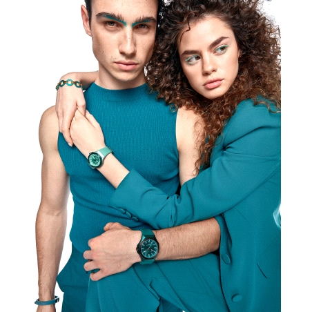 PULSERA VICEROY ACERO Y PIEL AZUL