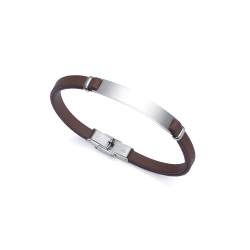 PULSERA VICEROY CABALLERO ACERO RECICLADO Y CORREA VEGANA
