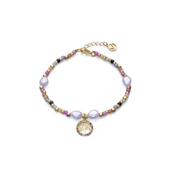 PULSERA VICEROY SEÑORA ACERO IP DORADO CRISTAL Y PERLAS SINTETICAS