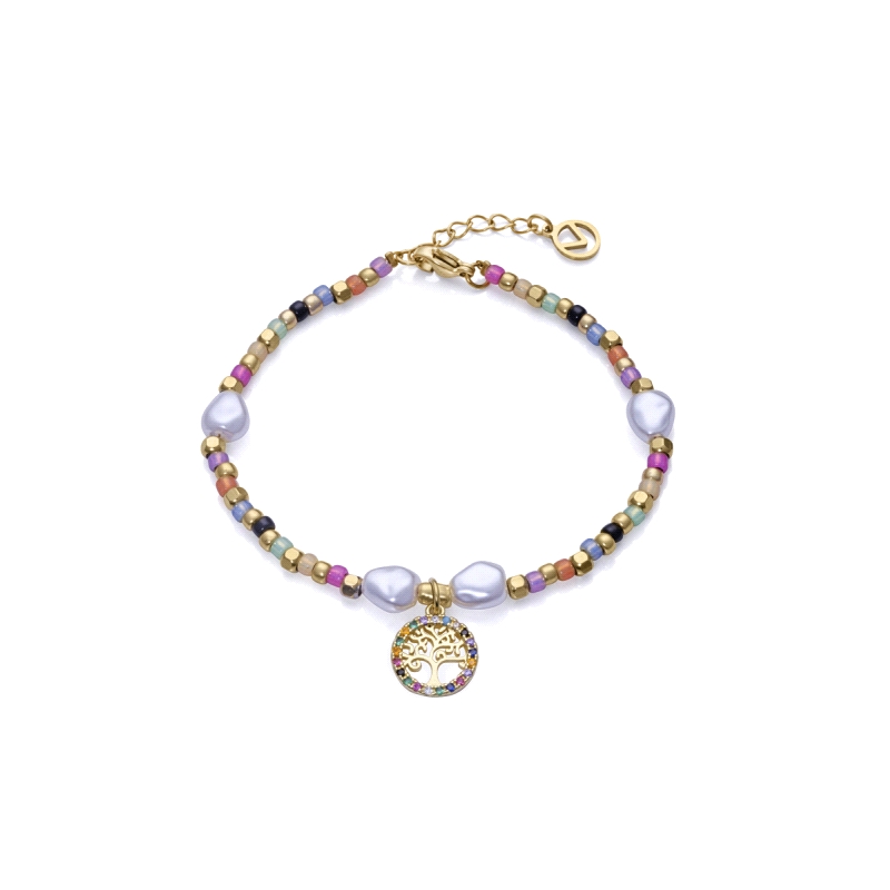 PULSERA VICEROY SEÑORA ACERO IP DORADO CRISTAL Y PERLAS SINTETICAS