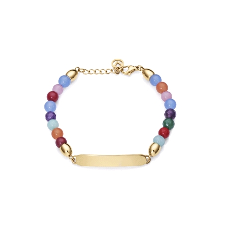 PULSERA VICEROY ACERO IP DORADO PIEDRAS PLACA