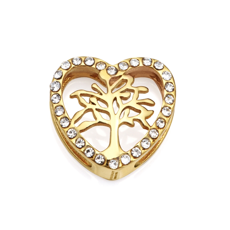 MOTIVO ACERO IP DORADO ARBOL CORAZON