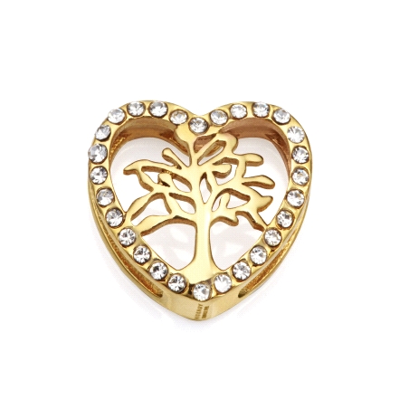 MOTIVO ACERO IP DORADO ARBOL CORAZON