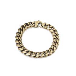 PULSERA ACERO CADENA IP BRONCE