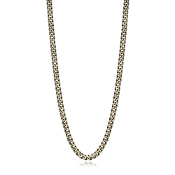 COLLAR DE ACERO CON CADENA EN IP BRONCE