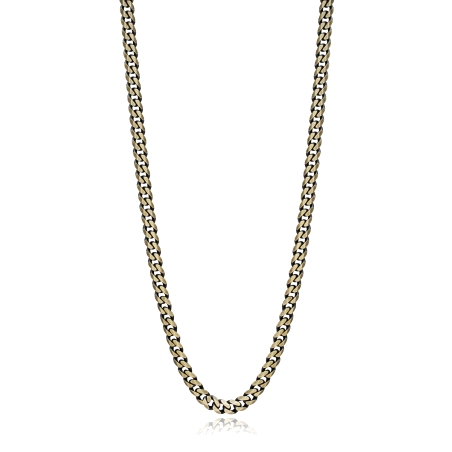 COLLAR DE ACERO CON CADENA EN IP BRONCE
