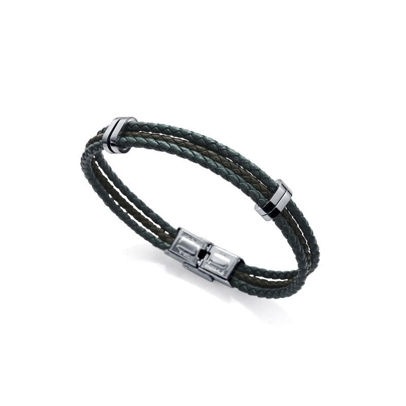 PULS ACERO Y PIEL VERDE 2 TONOS SR FN