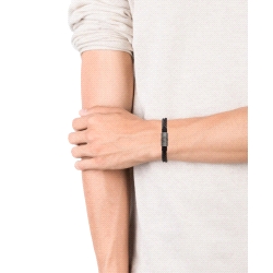PULSERA PIEL NEGRA Y ACERO VICEROY 2