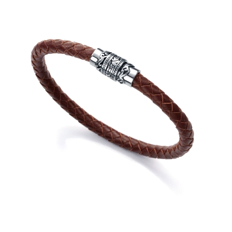 PULSERA ACERO Y PIEL MARRON VICEROY 6363P01011