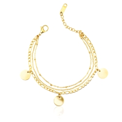 PULSERA ACERO TRIPLE HASSU DORADO