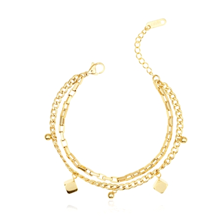 PULSERA ACERO DOBLE HASSU EN DORADO