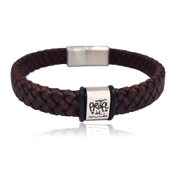 PULSERA ACERO Y CUERO PROFE