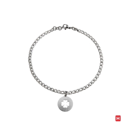 PULSERA ACERO FLAMINGO CHAPA TREBOL