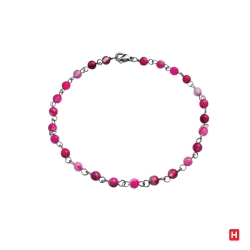 PULSERA ACERO FLAMINGO ROSA
