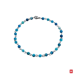 PULSERA ACERO FLAMINGO AZUL