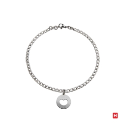 PULSERA ACERO FLAMINGO CHAPA CORAZON