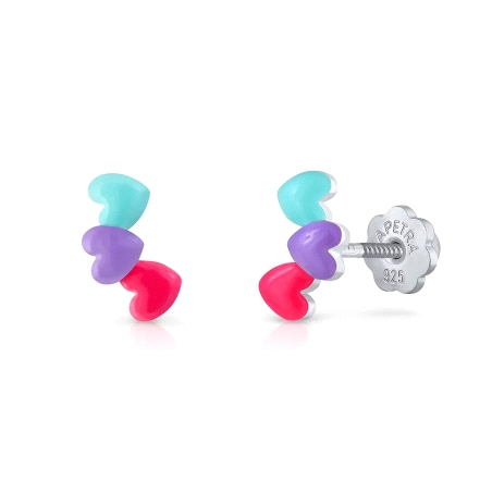 PENDIENTES PLATA LA PETRA TREPADOR CORAZON LILA