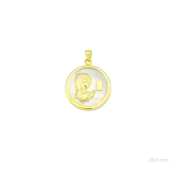 COLGANTE PLATA CHAPADA VIRGEN NIÑA CON VELA
