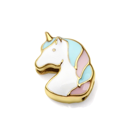 VICEROY MOTIVO NIÑA ACERO DORADO CABEZA UNICORNIO ROSA