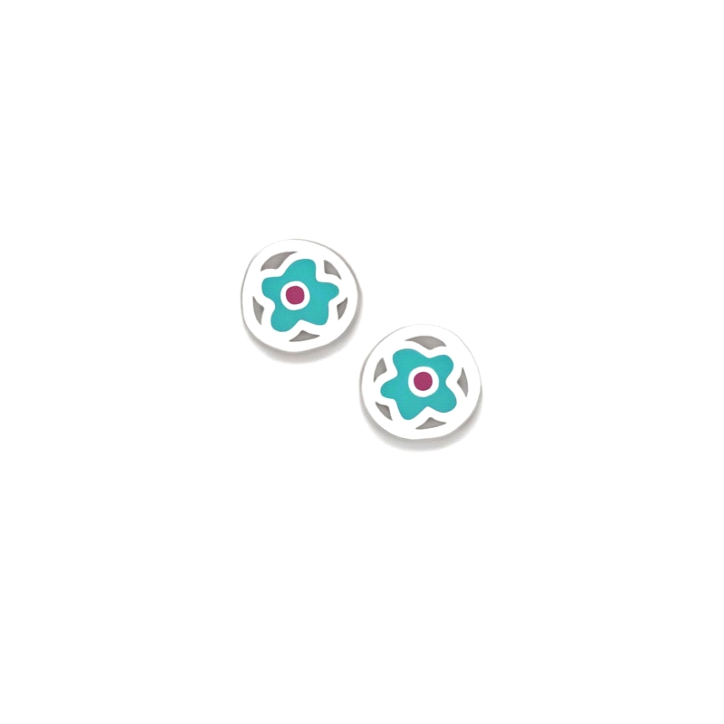 PENDIENTES AGATHA RUIZ DE LA PRADA ROSCA FLOR AZUL RIGOBERTA