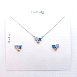 JUEGO PLATA PENDIENTES Y GARGANTILLA THAIBA ALLEGRA                   