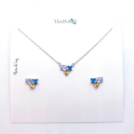 JUEGO PLATA PENDIENTES Y GARGANTILLA THAIBA ALLEGRA                   
