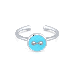 ANILLO PLATA LA PETRA MINI MARY INFINITO AZUL