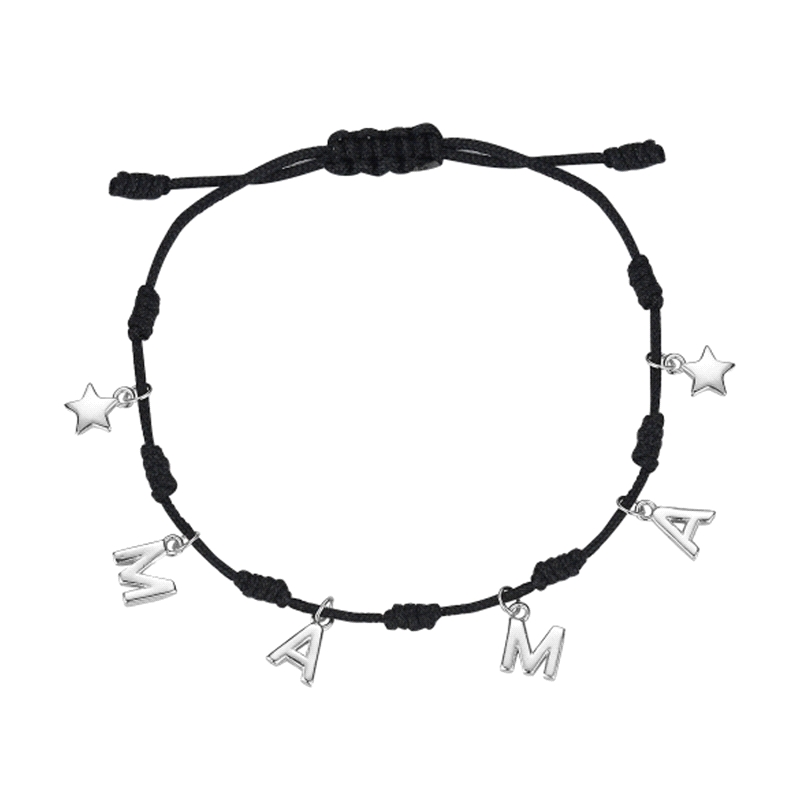 PULSERA PLATA MAMA HILO NEGRO                                         
