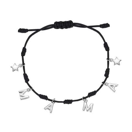 PULSERA PLATA MAMA HILO NEGRO                                         