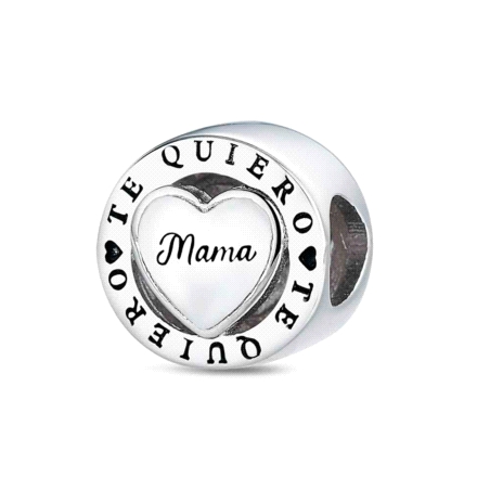 ABALORIO PLATA A TU LADO MAMA TE QUIERO                               